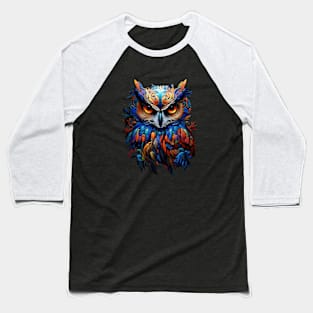 Psychodelic Owl Baseball T-Shirt